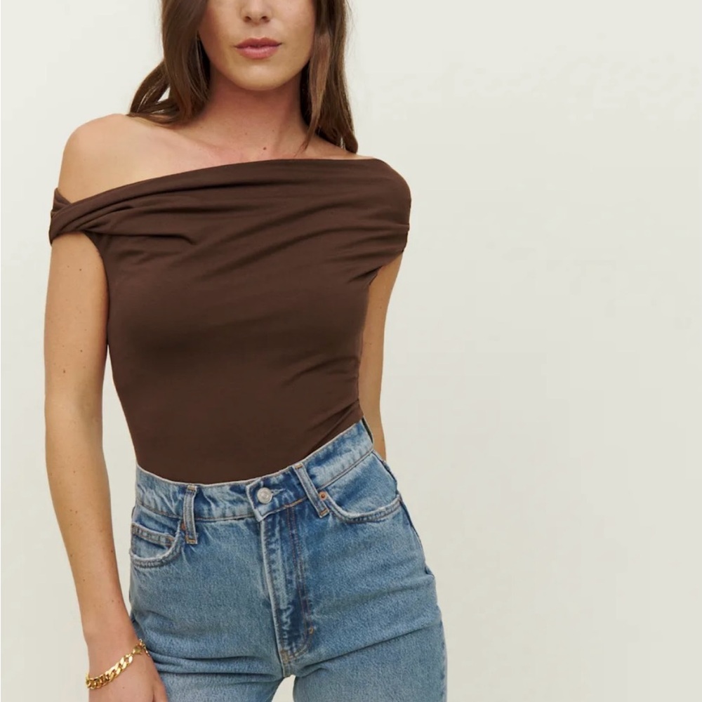 Reformation Cello Knit Top in Chesnut